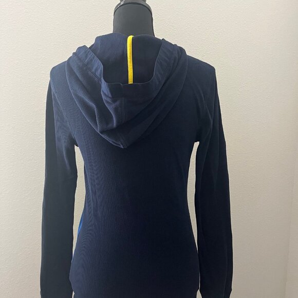 LRL LAUREN ACTIVE RALPH LAUREN THERMAL HOODED COLOR BLOCK TOP Women's Size Small - Picture 2 of 11